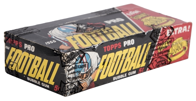 Only Known 1966 Topps Football Unopened Wax Box (24 Packs) – BBCE Certified 